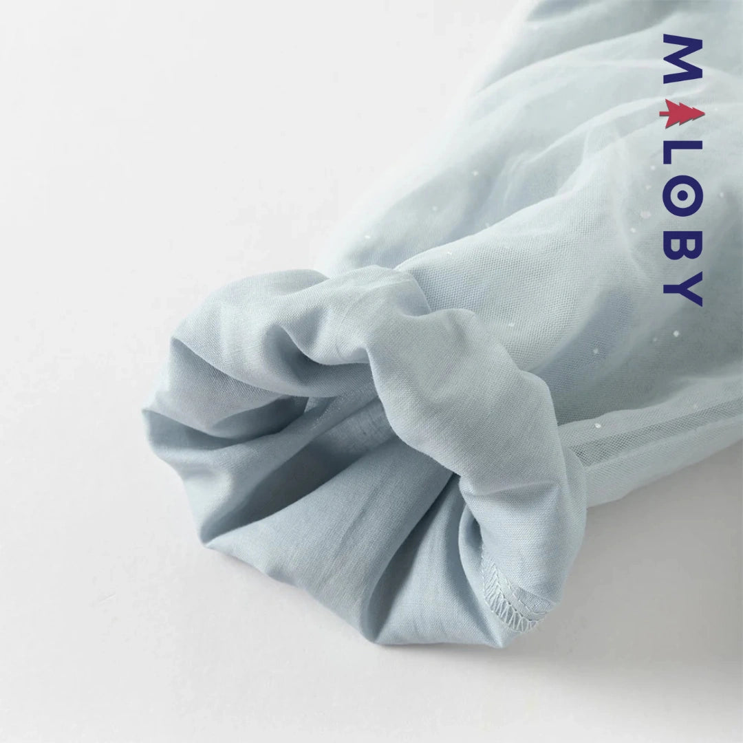 Robe de cérémonie à volants enfant fille -Bleu ciel