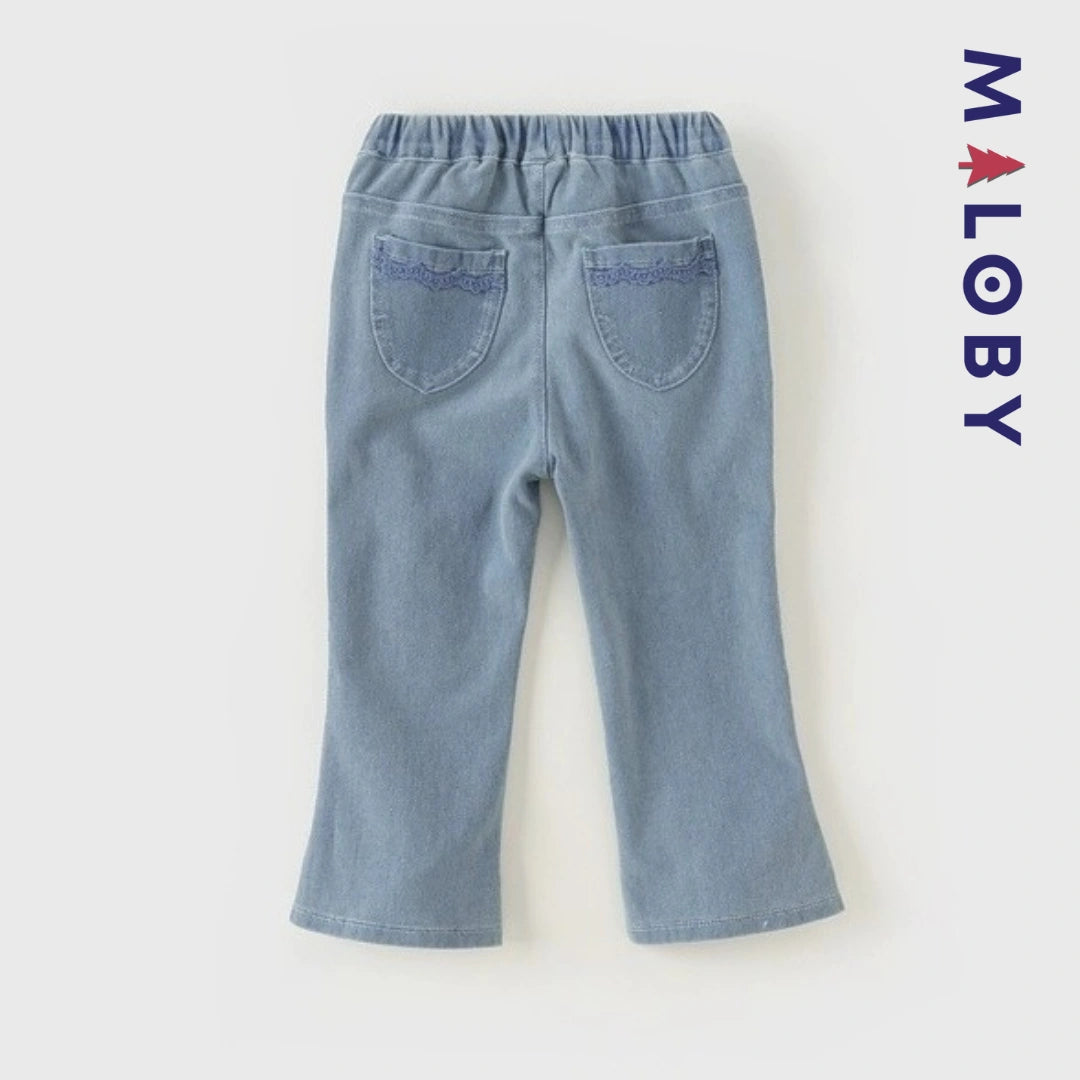 Jean évasé enfant fille longueur chevilles - bleu