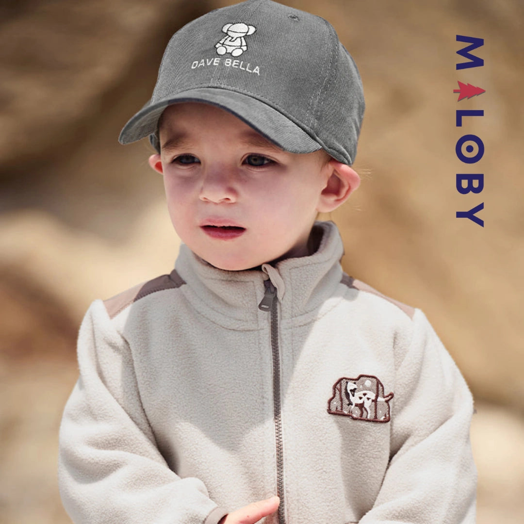 Sweat zippé en maille polaire enfant garçon - Beige -robes et ensembles pour filles, bébés et garcons - MALOBY