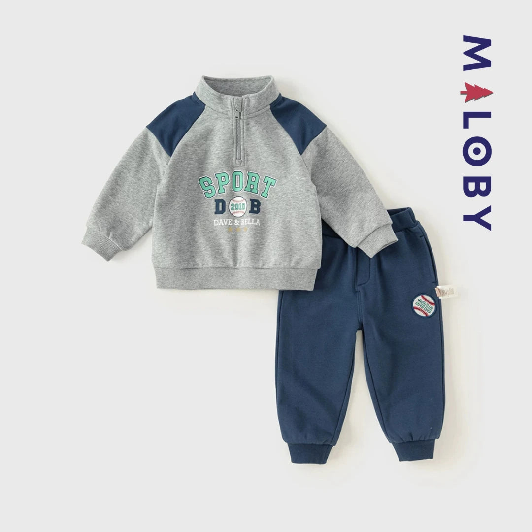 Ensemble sport 2 pièces enfant Garçon- bleu -robes et ensembles pour filles, bébés et garcons - MALOBY