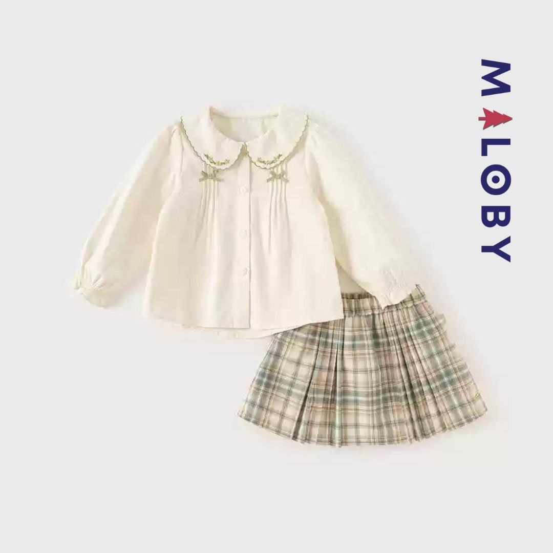 Ensemble Habillé Jupon à carreaux + chemise - Fille -robes et ensembles pour filles, bébés et garcons - MALOBY