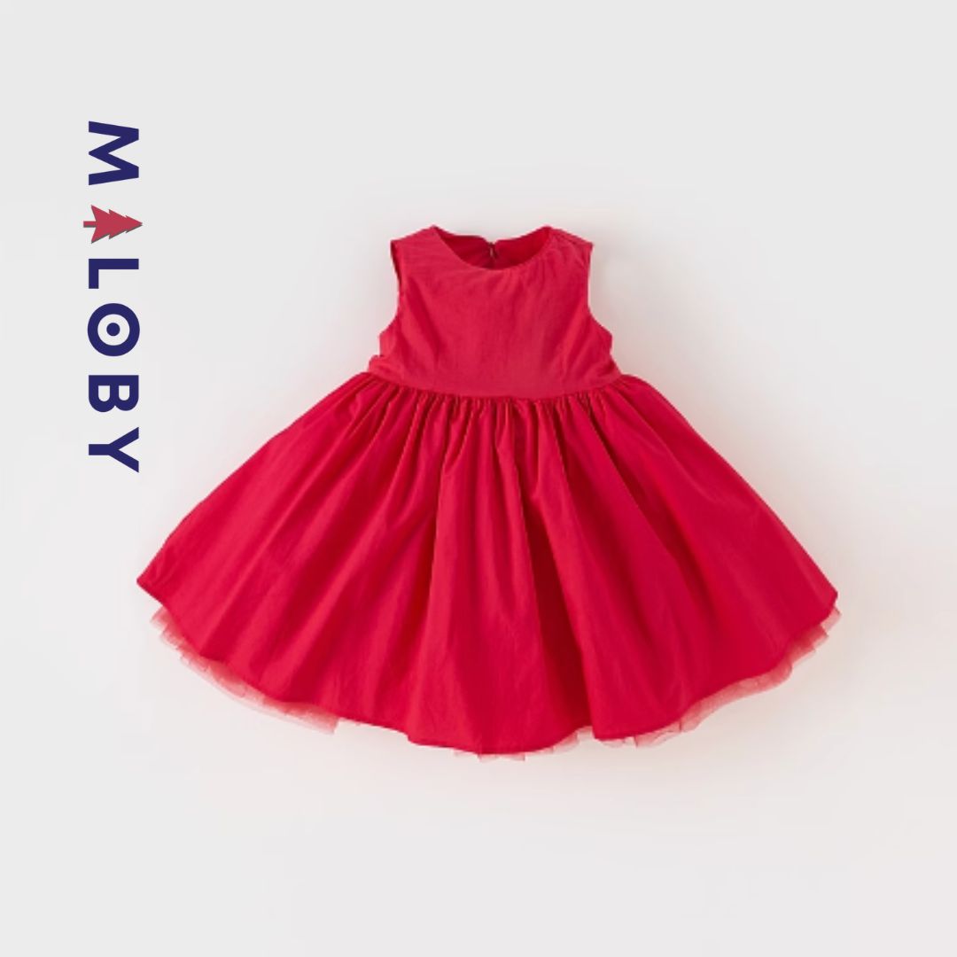 Robe d'anniversaire à fleurs- Rouge -robes et ensembles pour filles, bébés et garcons - MALOBY