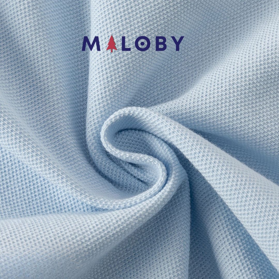 Robe fille en piqué de coton - bleu -robes et ensembles pour filles, bébés et garcons - MALOBY