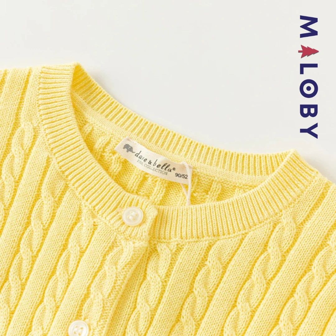 Cardigan basic 100% coton enfant fille