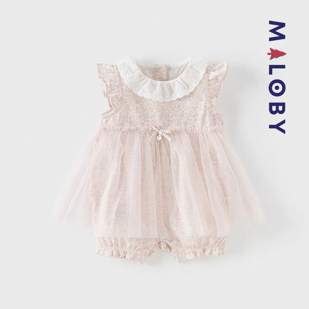 Robe cérémonie bébé fille - rose imprimé