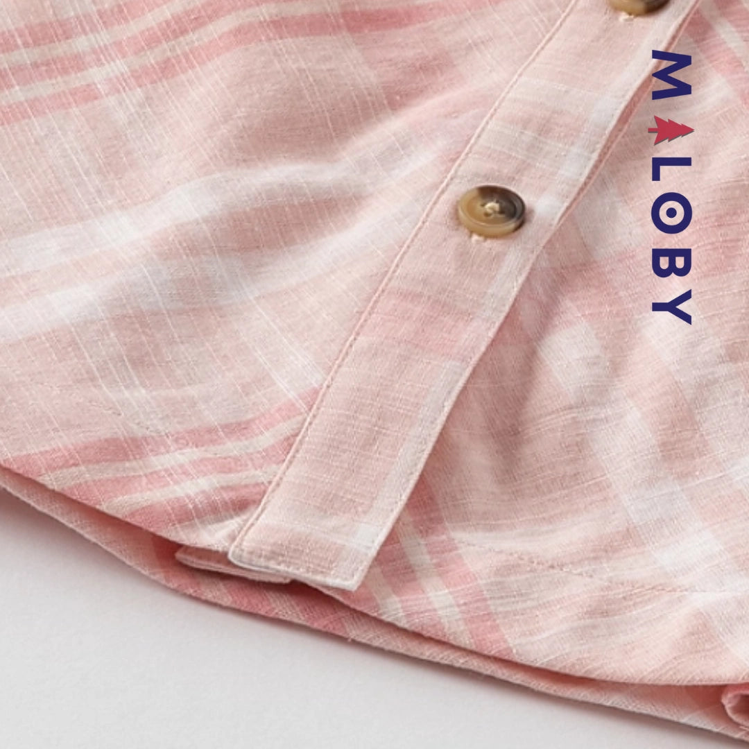 Robe d'Été badge brodé enfant fille - imprimé carreaux