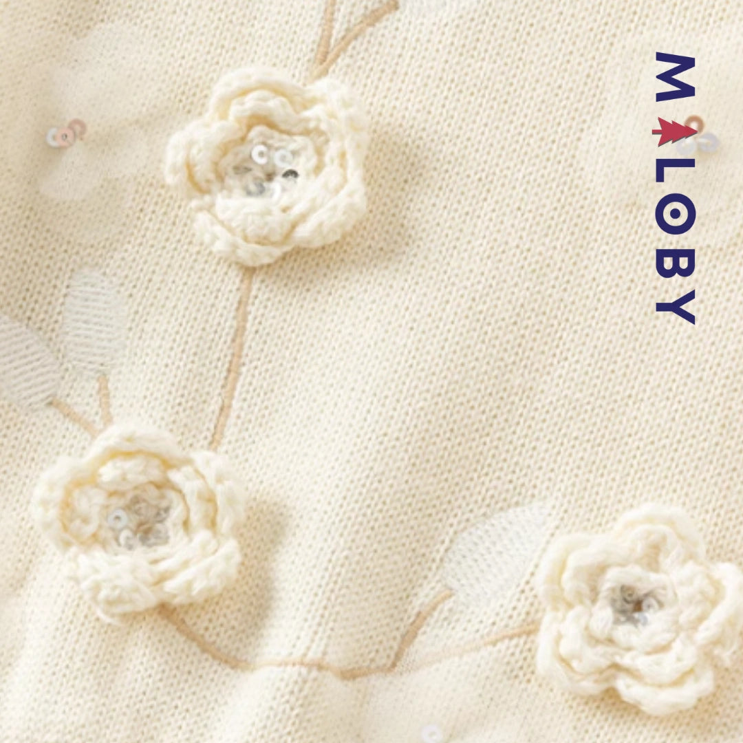 Robe en maille et en tulle effet 2 en 1 enfant fille - Beige -robes et ensembles pour filles, bébés et garcons - MALOBY