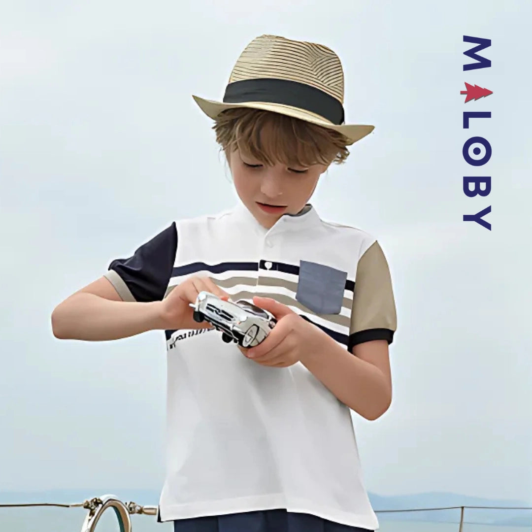 Polo col Mao enfants garçon - Blanc