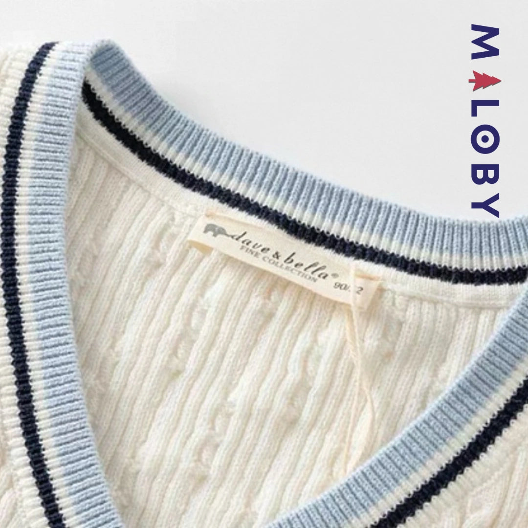 Pull en maille sans manches enfant garçon -Beige