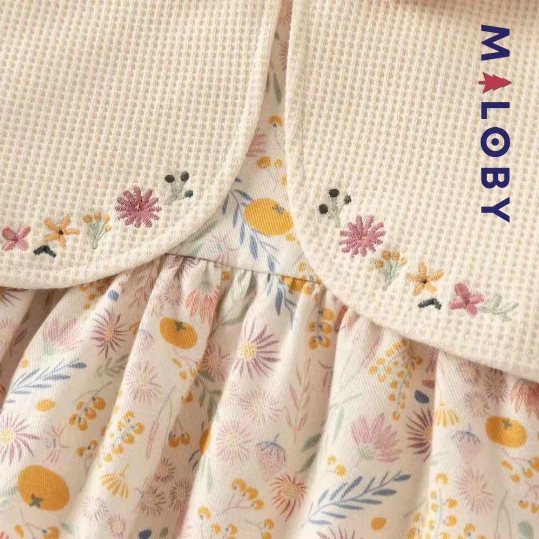 Robe habillée à boléro intégré enfant fille- Beige