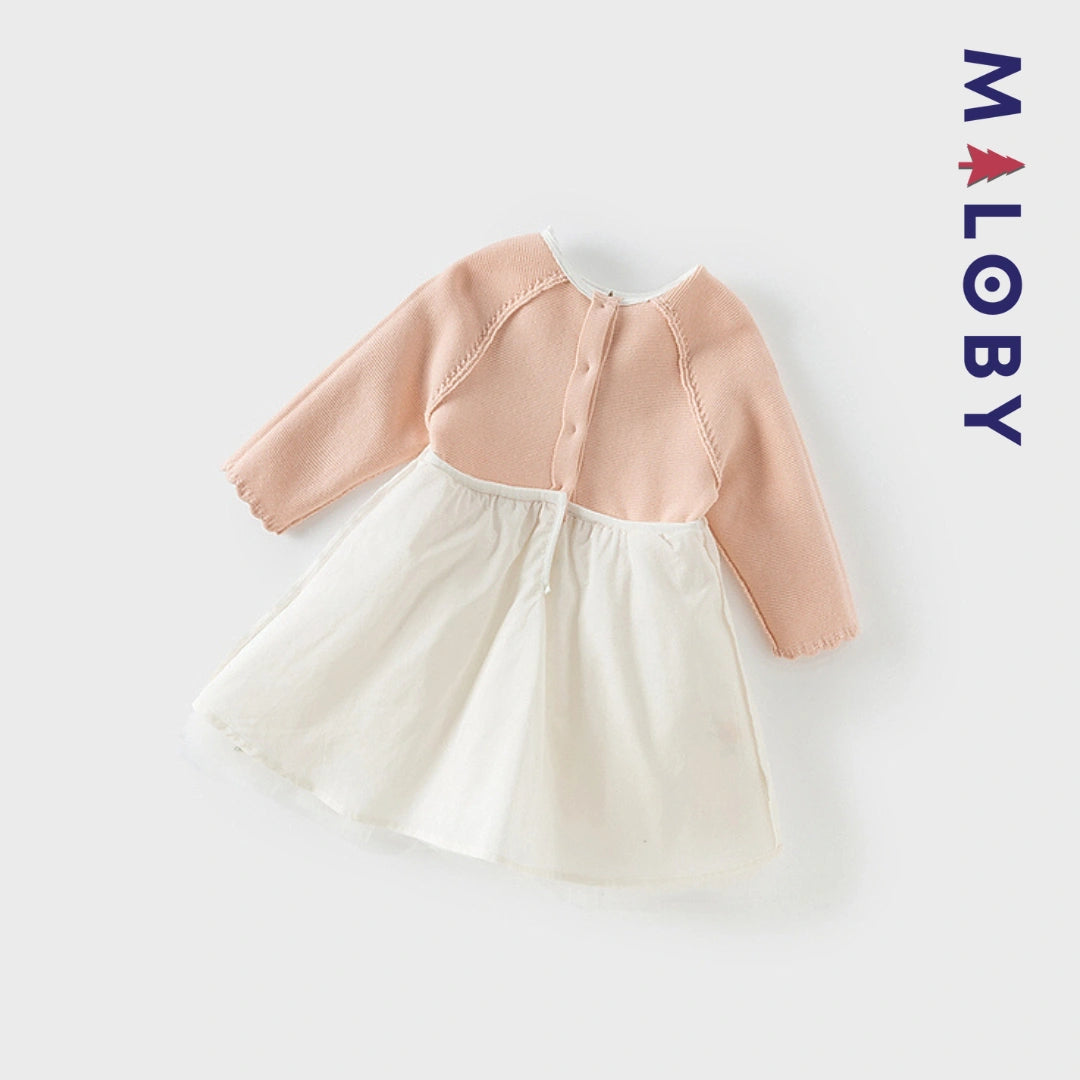 Robe cérémonie avec Boléro intégré- rose pâle -robes et ensembles pour filles, bébés et garcons - MALOBY
