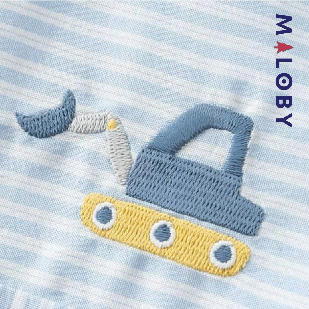 Chemise rayée manches longues enfant garçon- bleu ciel