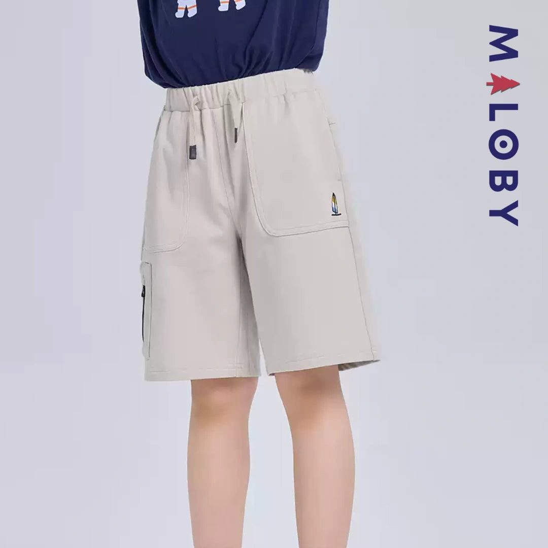 Short sport enfant garçon -Kaki clair