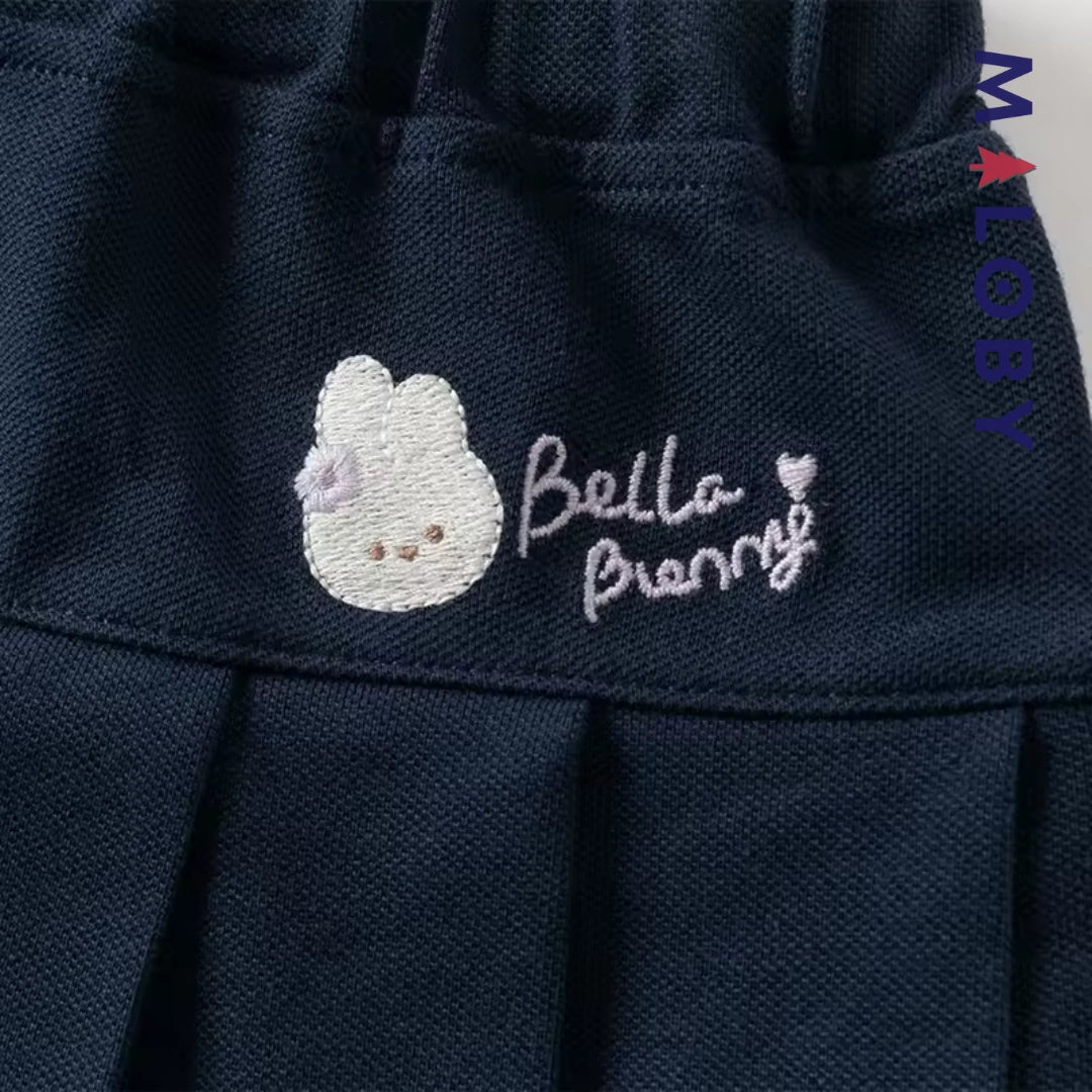 Ensemble habillé Jupon plissé+chemise enfant fille -Blanc/marine