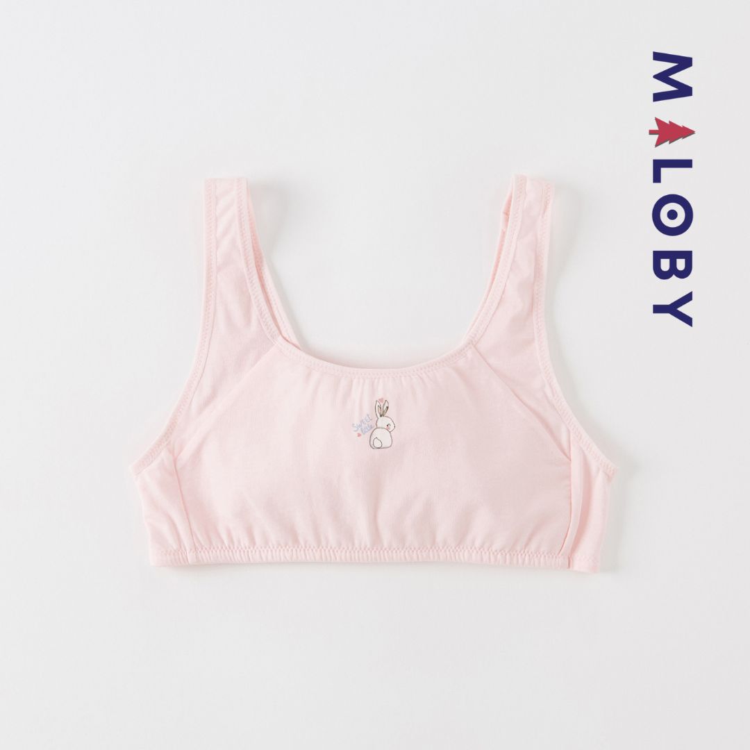 Lot de 2 brassières en coton - Blanc/Rose -robes et ensembles pour filles, bébés et garcons - MALOBY