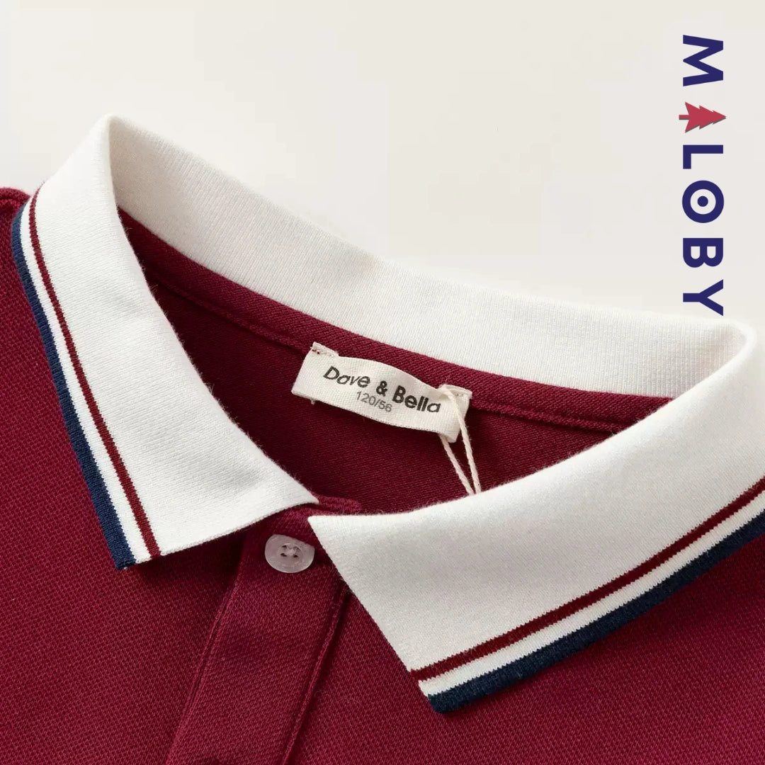 Polo manches longues enfants garçon - rouge -robes et ensembles pour filles, bébés et garcons - MALOBY