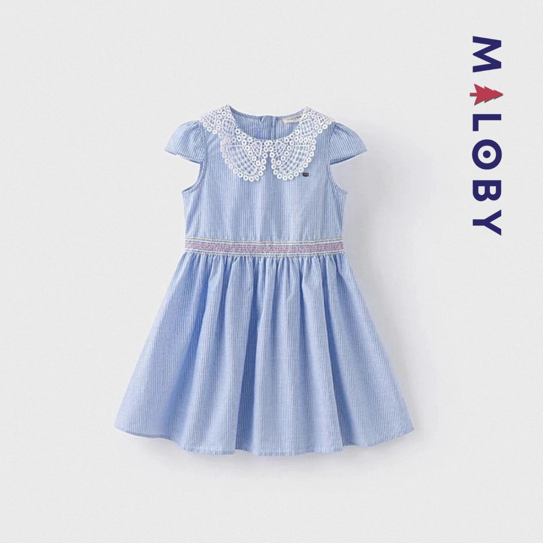 Robe d'été col claudine- Rayée
