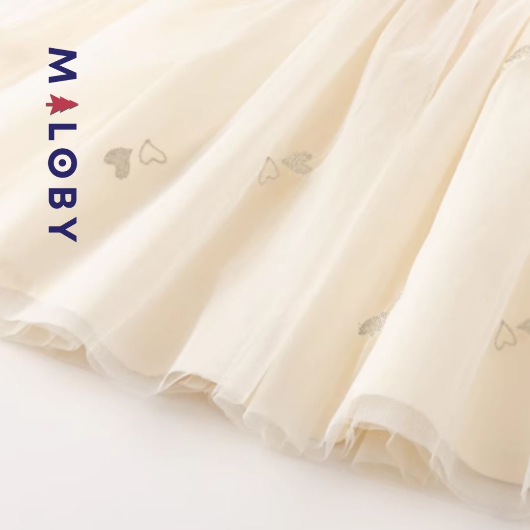 Robe d'été bi-matière fille -Rose -robes et ensembles pour filles, bébés et garcons - MALOBY
