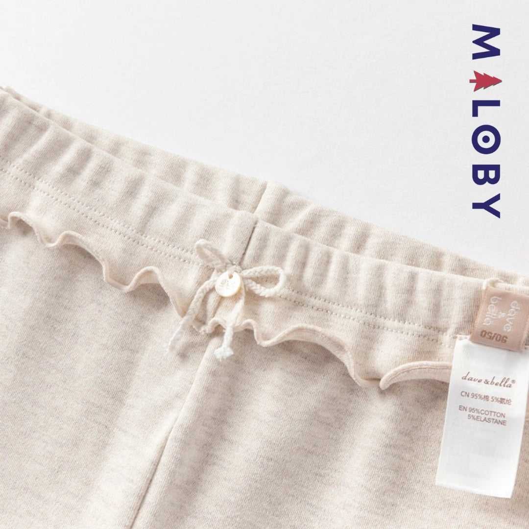 Legging à bas brodé enfant fille-beige/violet