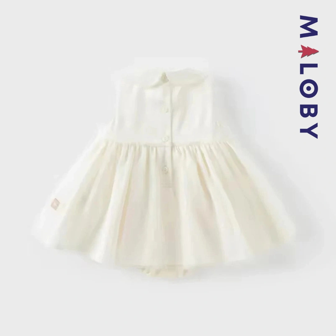 Ensemble 3 pièces Robe+boléro+bandeau -beige -robes et ensembles pour filles, bébés et garcons - MALOBY
