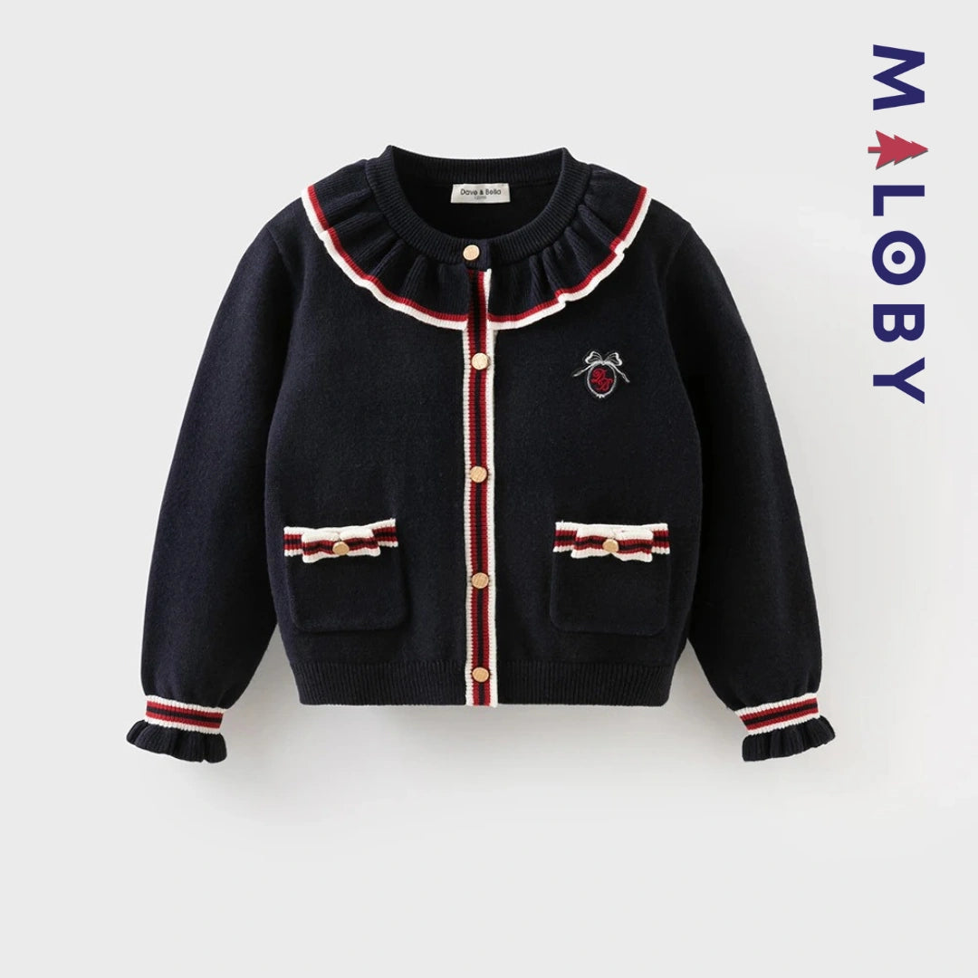 Ensemble jupe + Cardigan enfant fille- marine