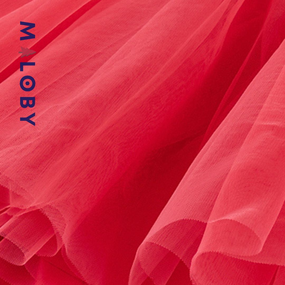 Robe d'anniversaire à fleurs- Rouge -robes et ensembles pour filles, bébés et garcons - MALOBY