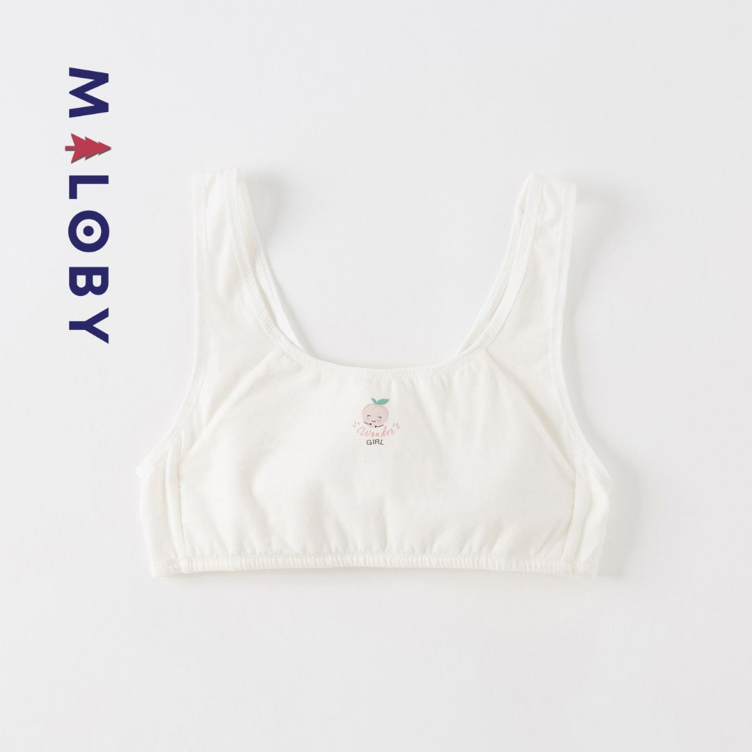 Lot de 2 brassières en coton - Blanc/Rose -robes et ensembles pour filles, bébés et garcons - MALOBY