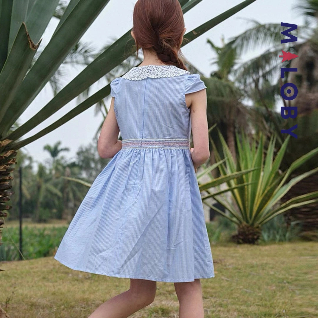 Robe d'été col claudine- Rayée