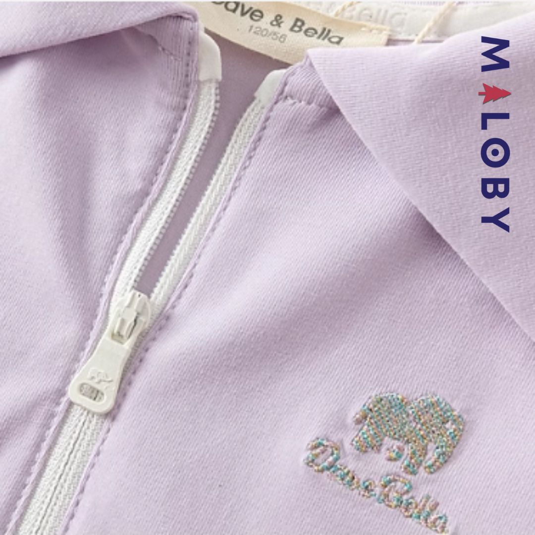 Robe plissée enfant fille -Blanc/violet -robes et ensembles pour filles, bébés et garcons - MALOBY