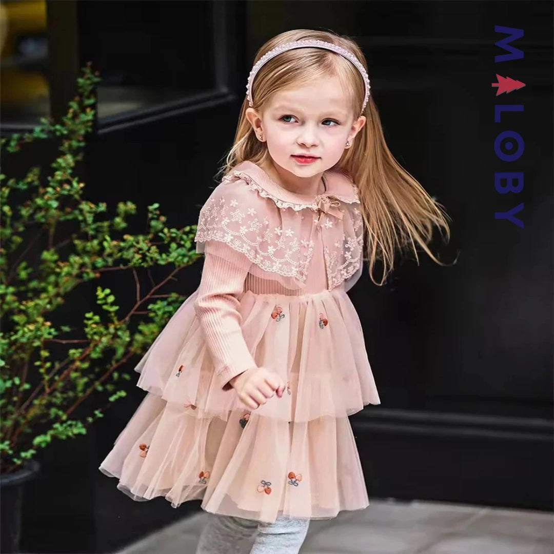 Robe cérémonie style anglais enfant fille -rose