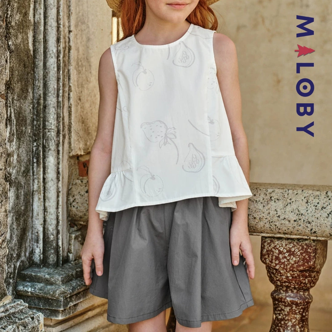 Ensemble 2 pièces Élégance Nature enfant fille -Blanc/gris