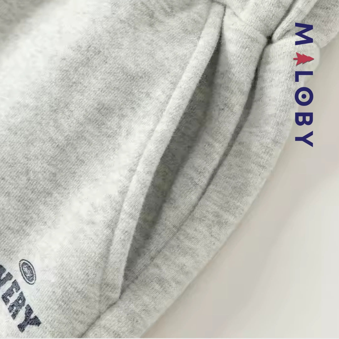 Ensemble sport sweat + jogging garçon - Gris -robes et ensembles pour filles, bébés et garcons - MALOBY
