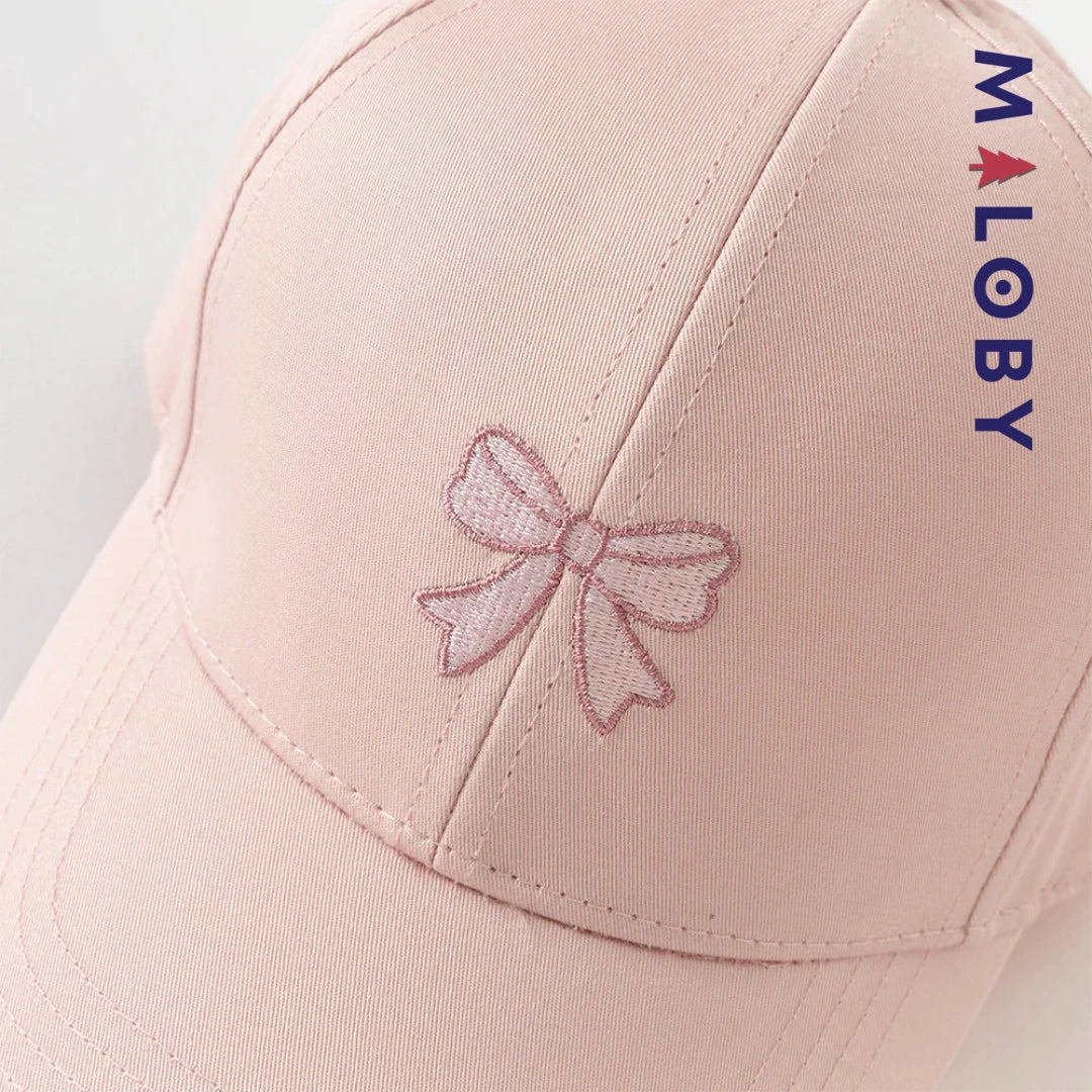 Casquette nœud fantaisie enfant fille -rose