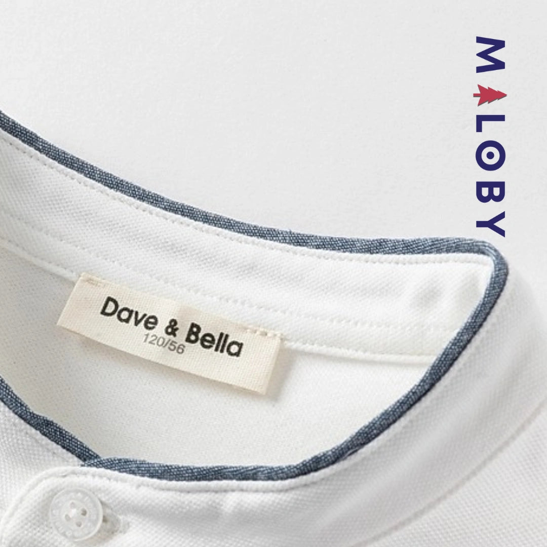 Polo col Mao enfants garçon - Blanc