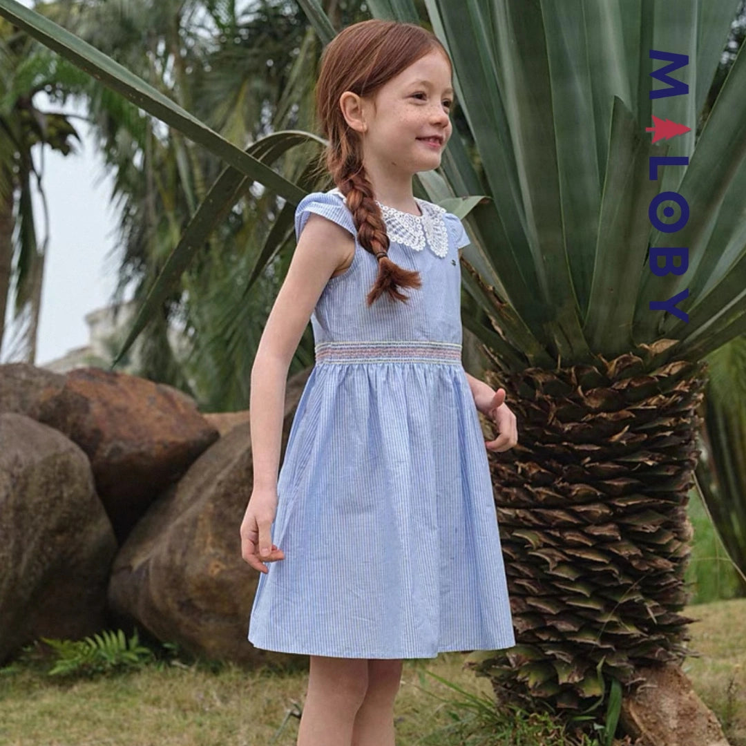 Robe d'été col claudine- Rayée