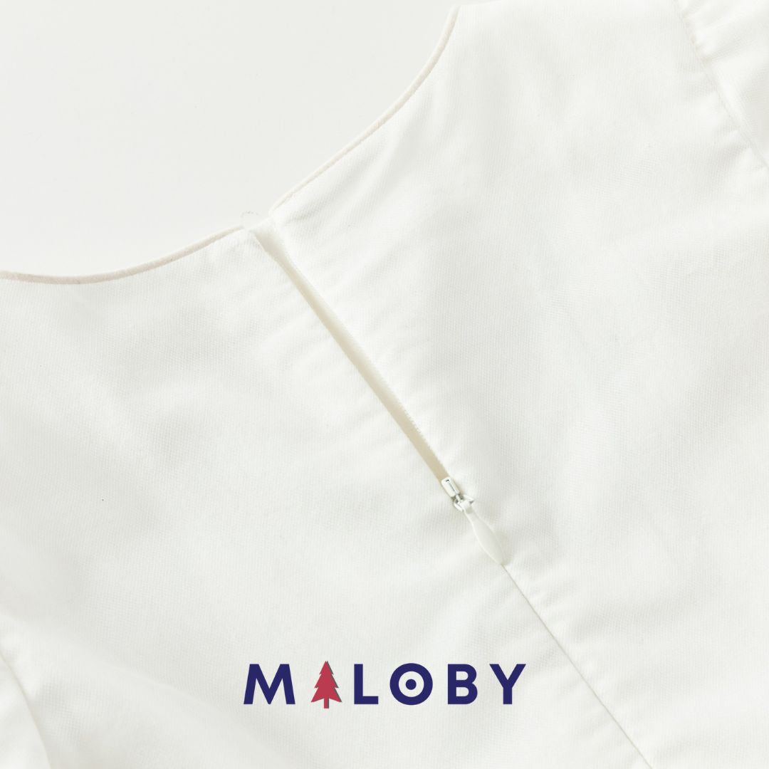 Robe de cérémonie effet 2 en 1 enfant fille - ivoire -robes et ensembles pour filles, bébés et garcons - MALOBY