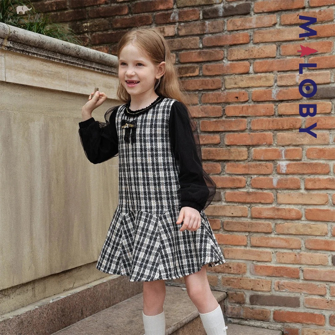 Robe cérémonie bi-matière enfant fille - noir