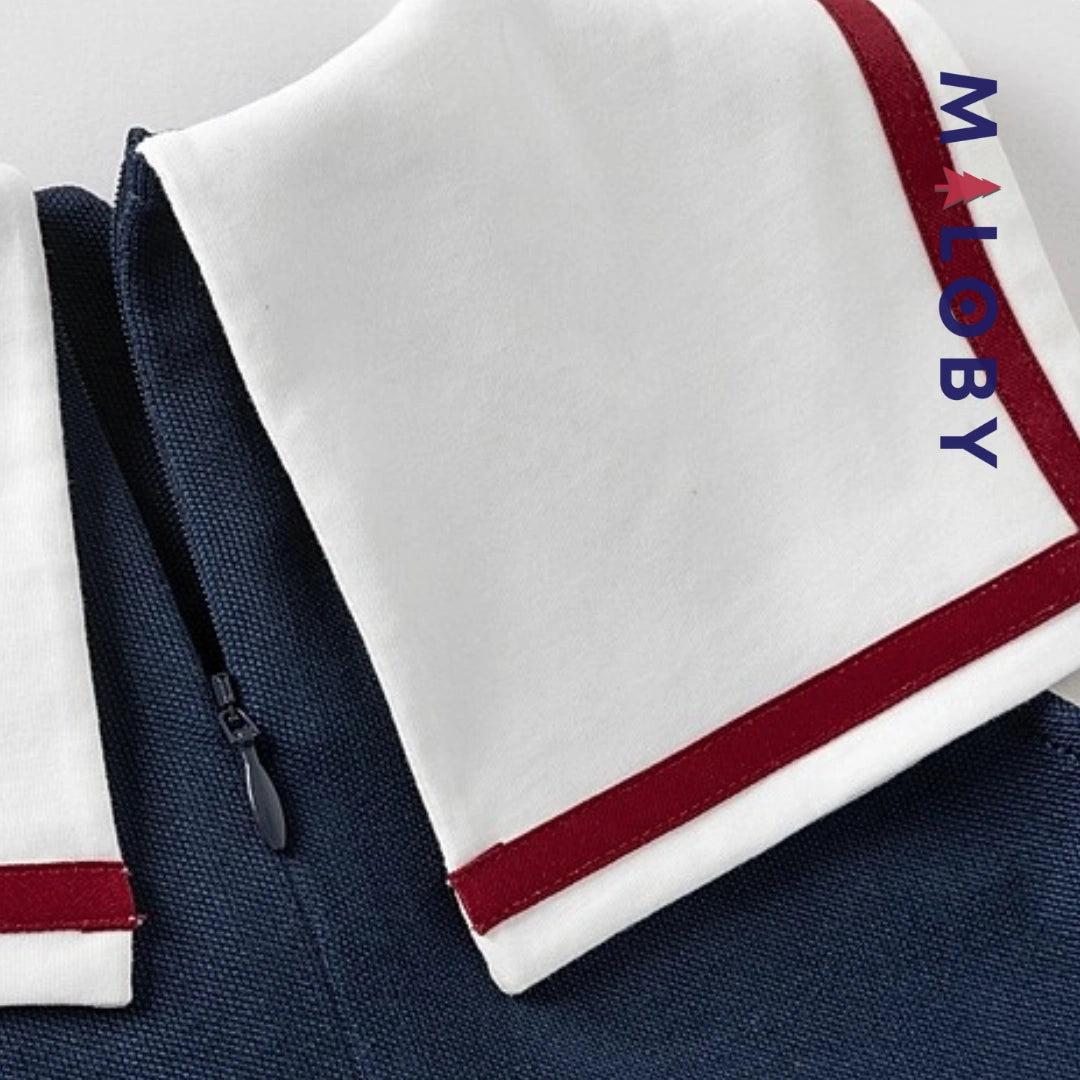 Robe style marin enfant fille -marine