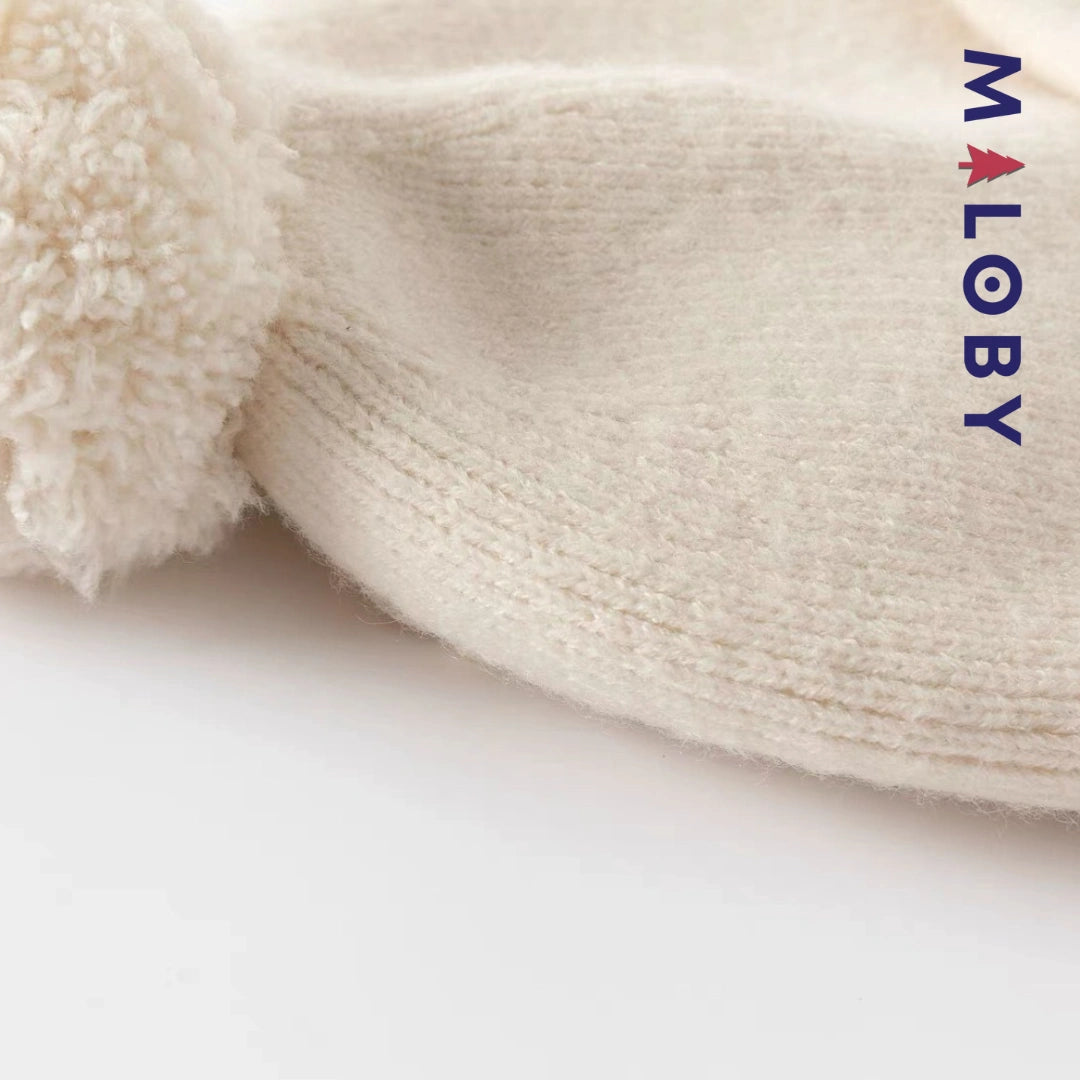 Bonnet en maille enfant garçon- Beige