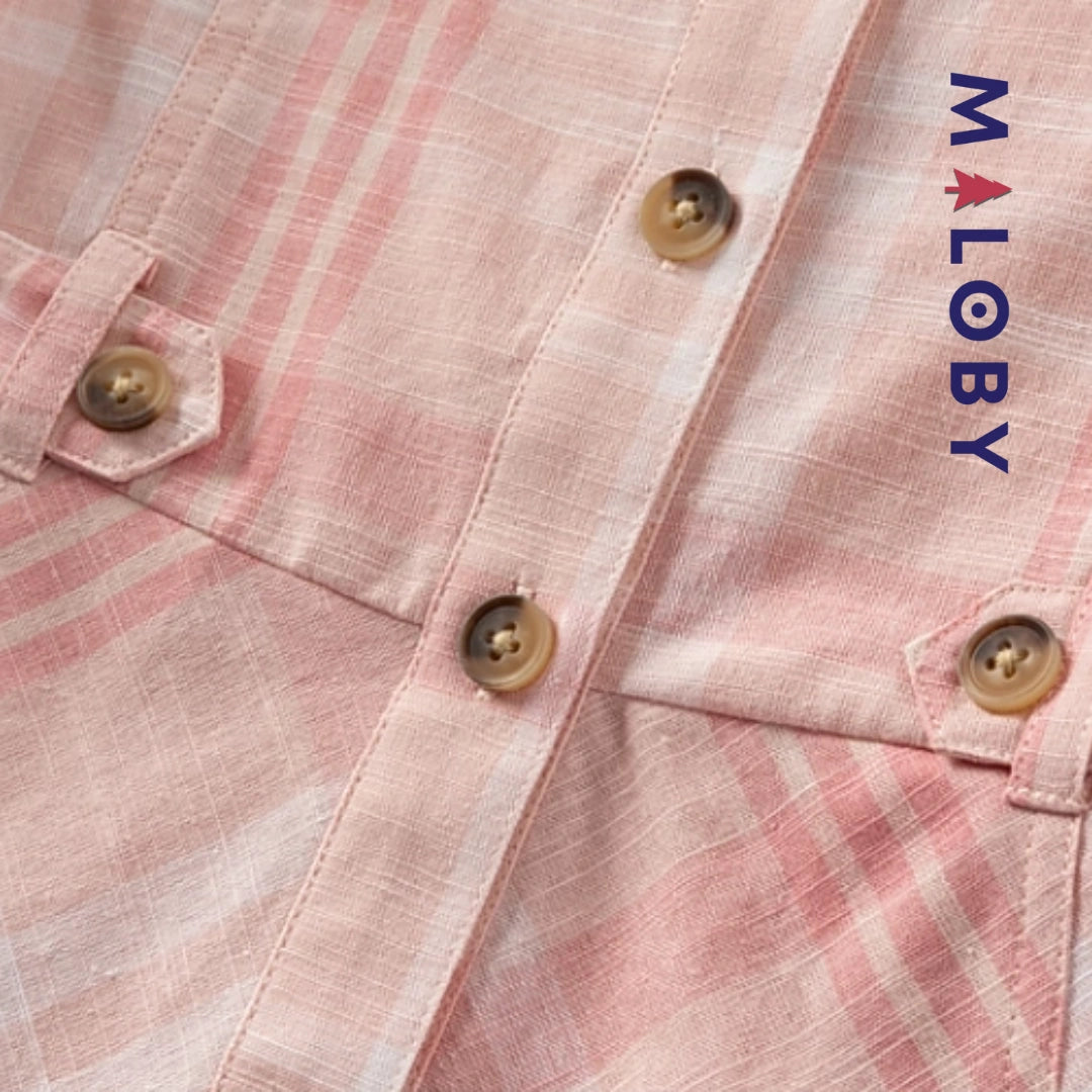 Robe d'Été badge brodé enfant fille - imprimé carreaux