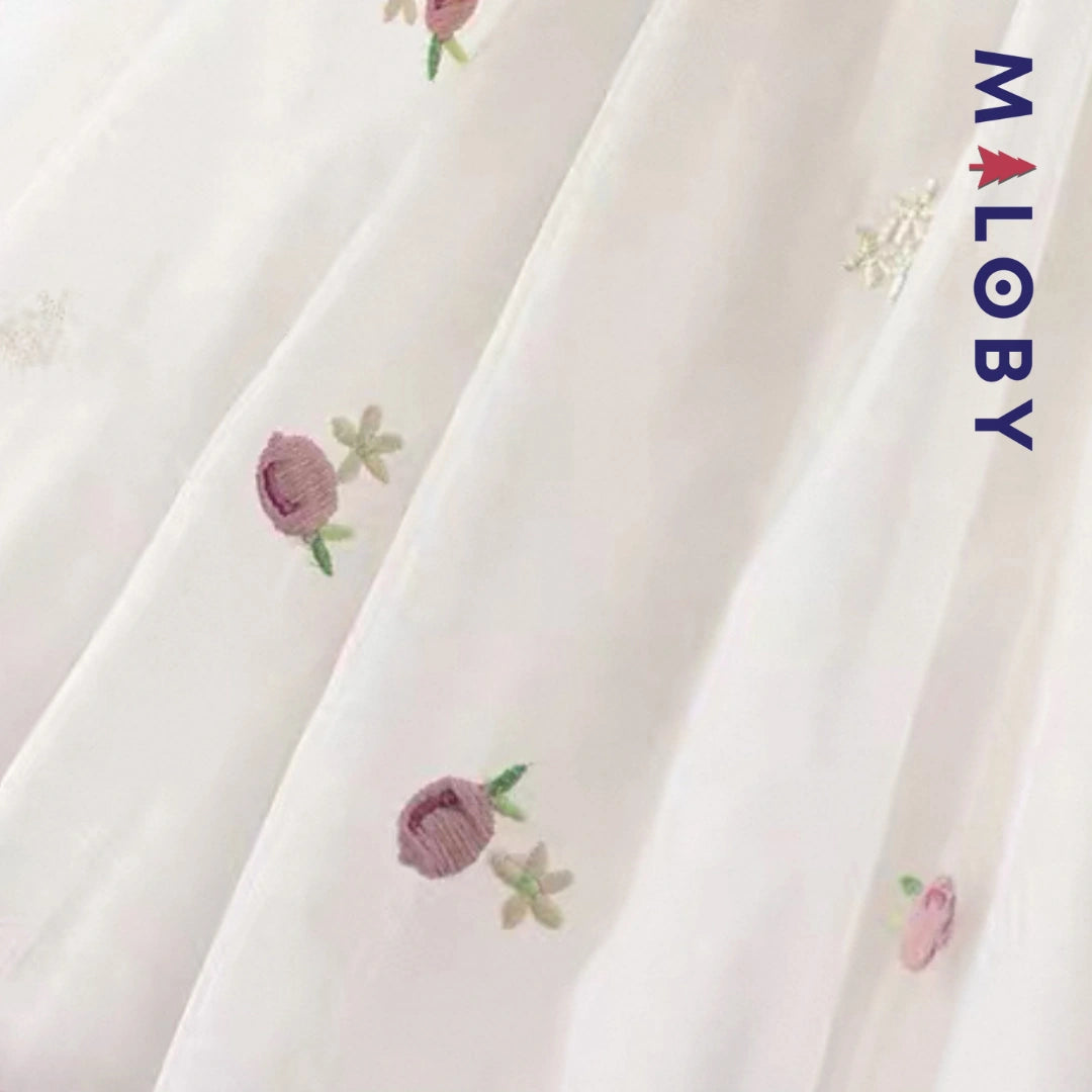 Robe cérémonie bi-matière enfant fille- violet -robes et ensembles pour filles, bébés et garcons - MALOBY