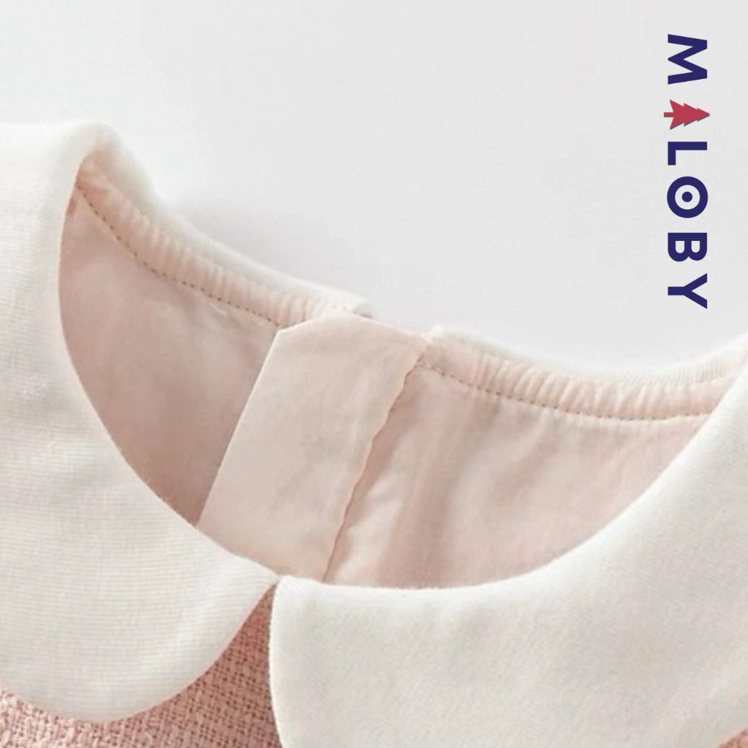 Robe à fleurs manches longues enfant fille - Rose