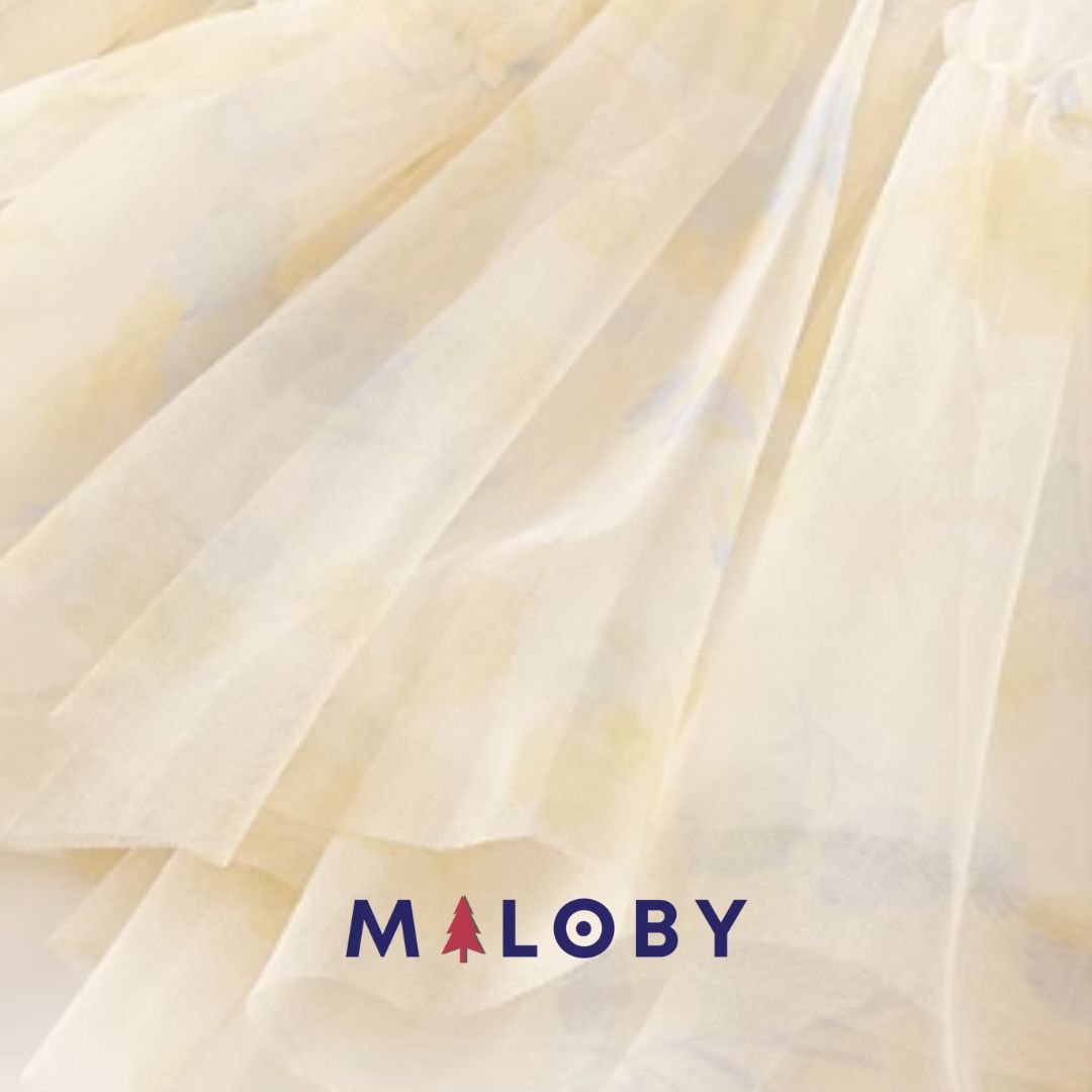 Ensemble T-shirt et Jupe enfant fille-jaune -robes et ensembles pour filles, bébés et garcons - MALOBY