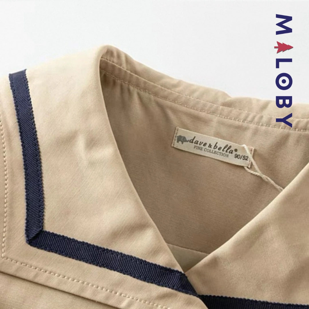 Trench col marin enfant fille - Beige