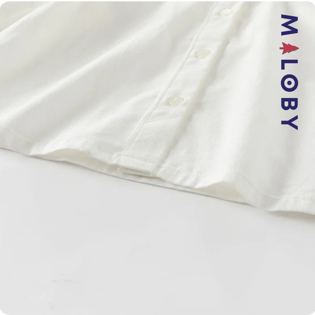 Ensemble habillé Jupon plissé+chemise enfant fille -Blanc/marine