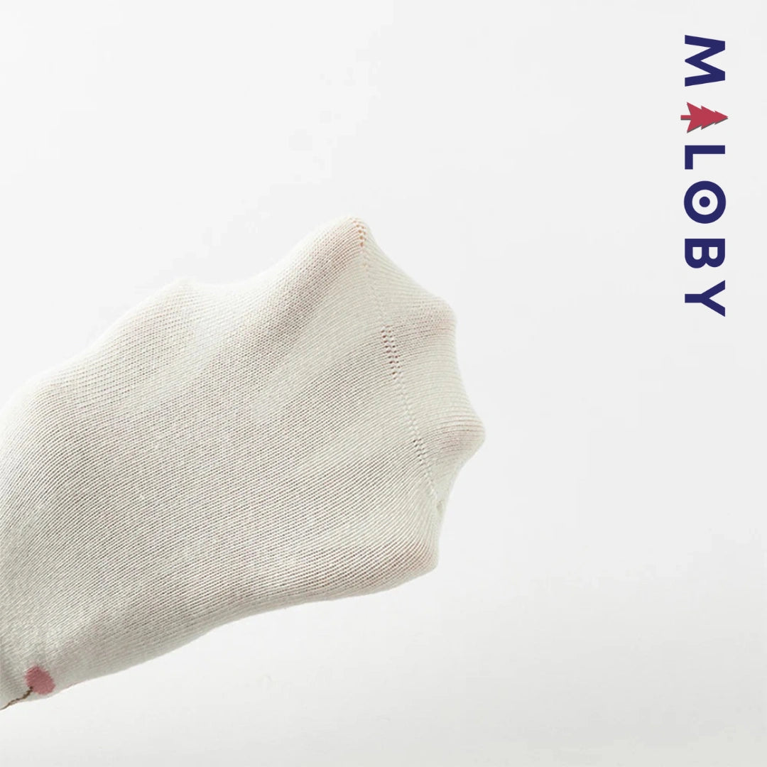 Collant Épais motif cerise enfant fille- blanc