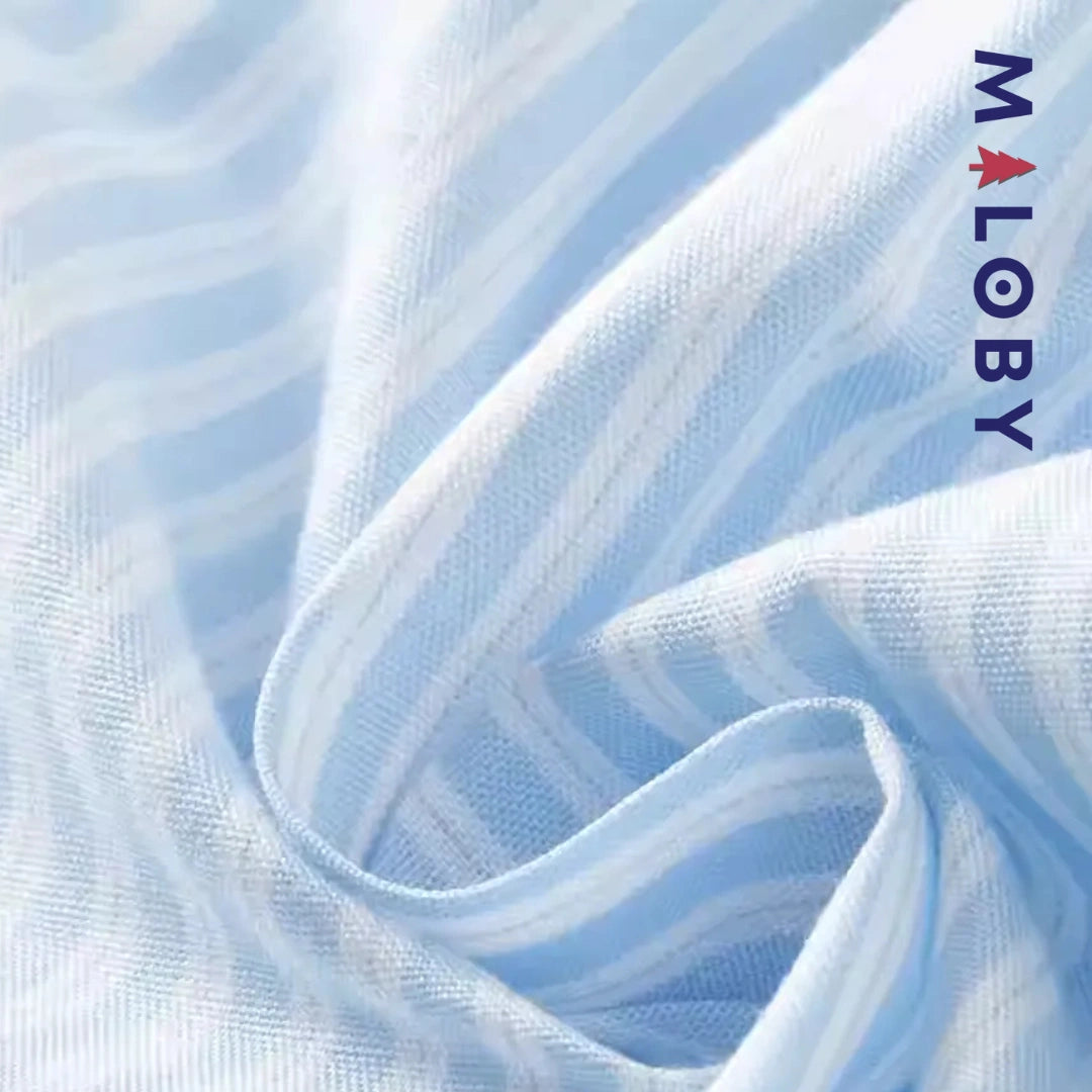 Chemise rayée manches longues enfant garçon- bleu ciel