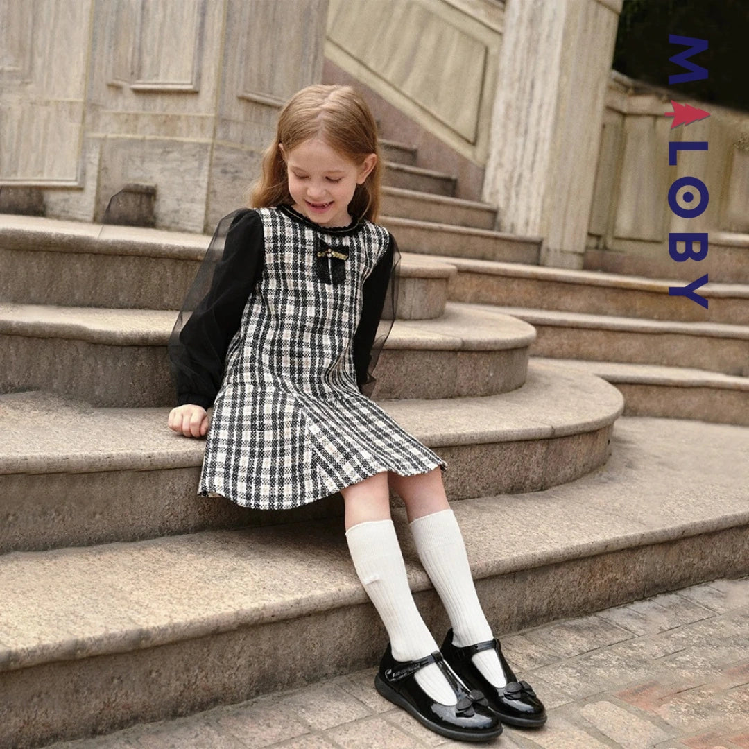 Robe cérémonie bi-matière enfant fille - noir