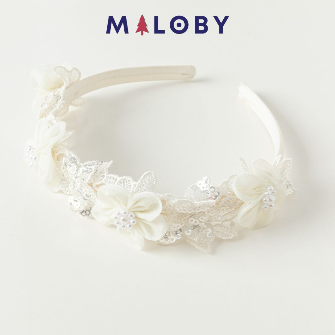 Robe princesse en dentelle + Bandeau - Beige -robes et ensembles pour filles, bébés et garcons - MALOBY