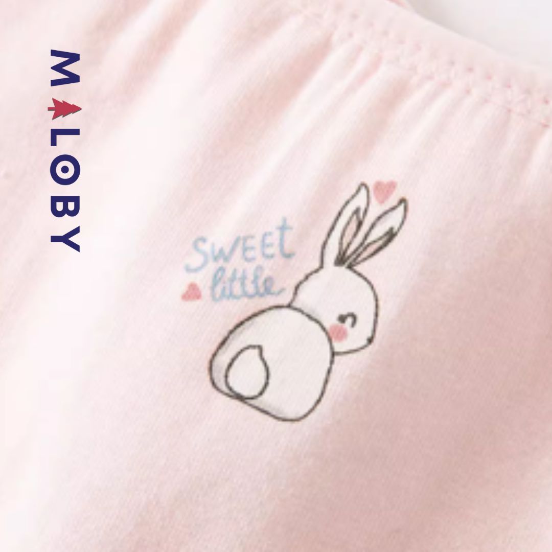 Lot de 2 brassières en coton - Blanc/Rose -robes et ensembles pour filles, bébés et garcons - MALOBY